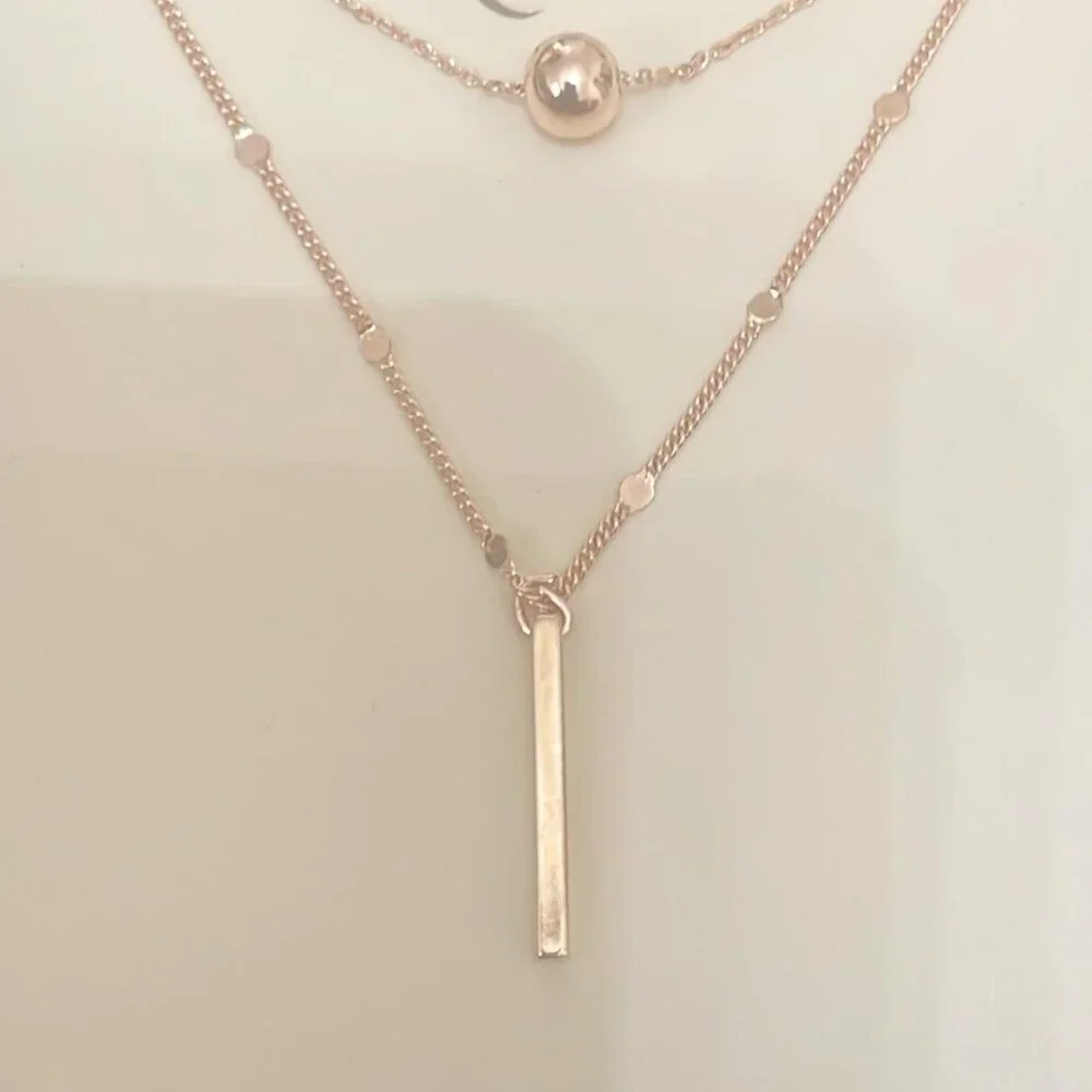Vintage Boutique Bar Layered Double Necklace